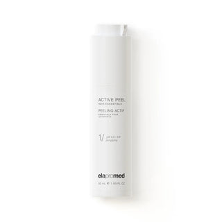 A white bottle of ElaSpa Active Peel Psoriasis Scalp Treatment against a plain background.