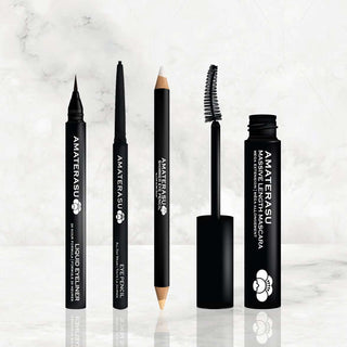 the perfect makeup set - THE MUST HAVES SET = LIQUID EYELINER + EYE PENCIL + SHIMMER EYE PENCIL MASSIVE LENGTH MASCARA